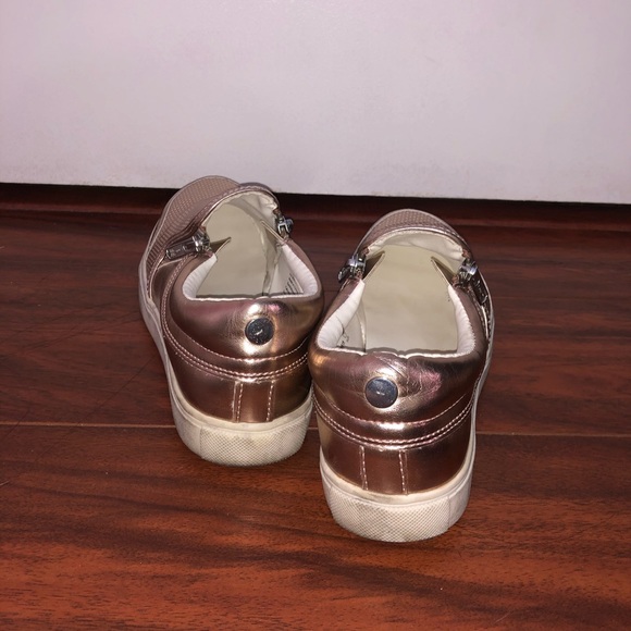 Brash Metallic Rose Gold Slip On Sneakers - Picture 3 of 4